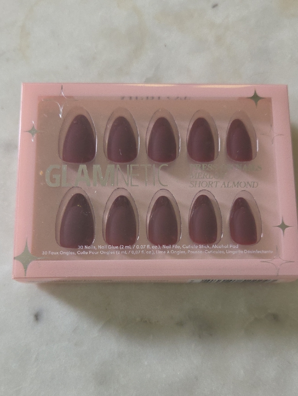 Glamnetic Short Almond Press-On Nails Merlot